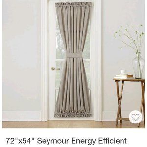 Sun Zero Energy Efficient Door Curtain Panel-Stone